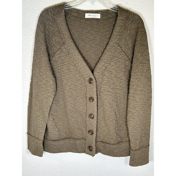 Two by Vince Camuto Womens Cardigan Sweater Sage Olive Green Boyfriend Sweater L - Picture 1 of 15